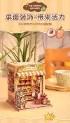CuteBee Green Couple's Small Shop Handmade diy House Assembly Model Fruit and Vegetable Store Miniature Scene building Block Gift Specification image